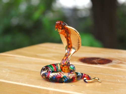 Amazon.co.jp: 手作りの吹きガラス蛇 ガラス細工 ガラスの置物 ガラス